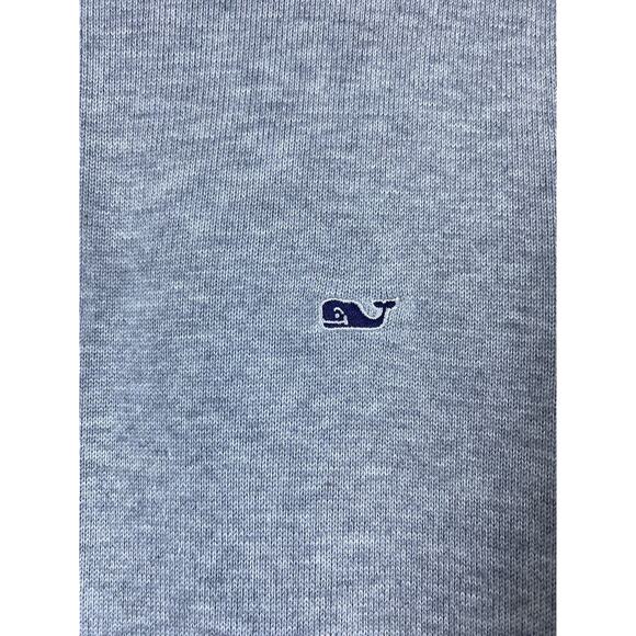 Vineyard Vines Sz S Gray 1/4 Zip Blue Striped Inside Collar Pullover Long Sleeve - Picture 2 of 8